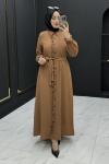 Afra Elbise Ferace Camel Camel