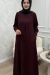 Afra Elbise Bordo Bordo