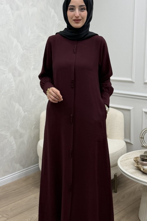 Afra Elbise Bordo Bordo