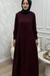 Afra Elbise Bordo Bordo
