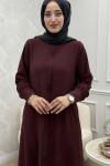 Afra Elbise Bordo Bordo