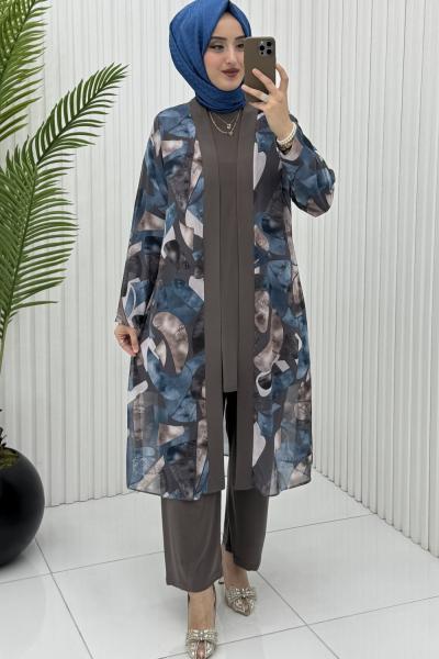 Bahar 3 lü Takım Kahverengi Kahverengi