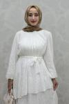 Cansu Elbise Beyaz Beyaz