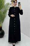 Damla Elbise Ferace Siyah Siyah