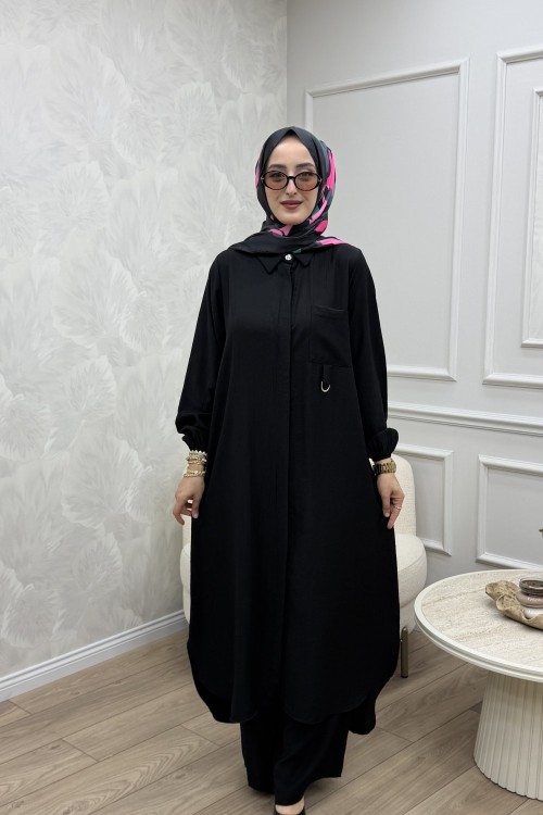 Damla Takım Siyah Siyah