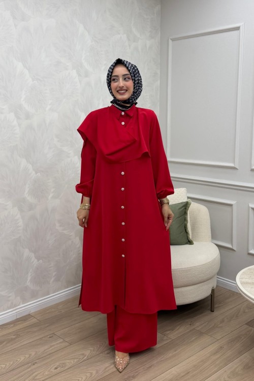 Dilara Takım Kırmızı Kırmızı