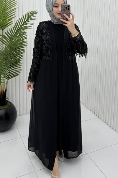 Elmas İkili Abiye Takım Siyah Siyah