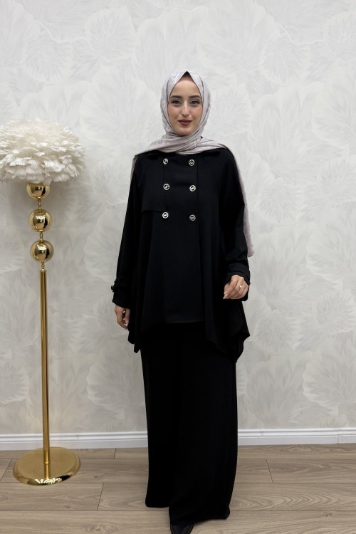 Emel Ceket Takım Siyah Siyah