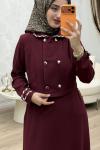 Ezel Elbise Bordo Bordo