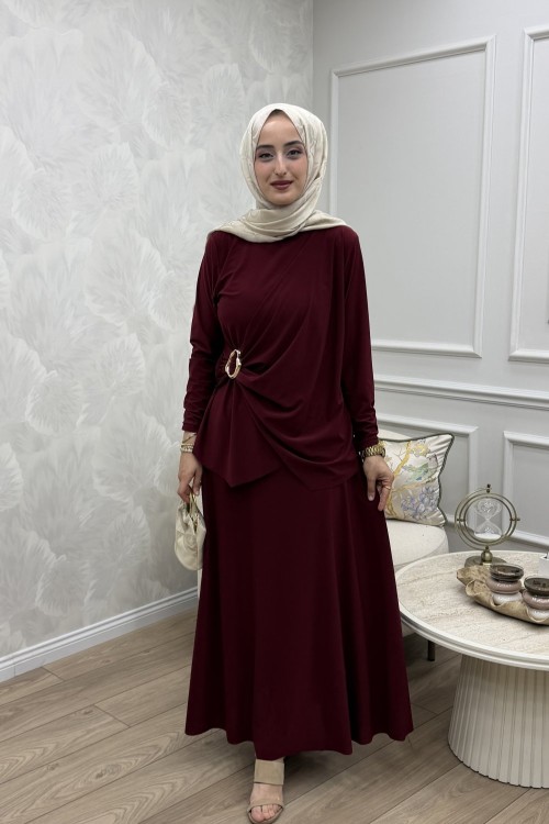 Gizem Etek Takım Bordo Bordo