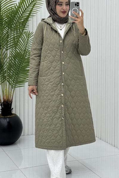 Gözde Kapitone Mont Haki Haki