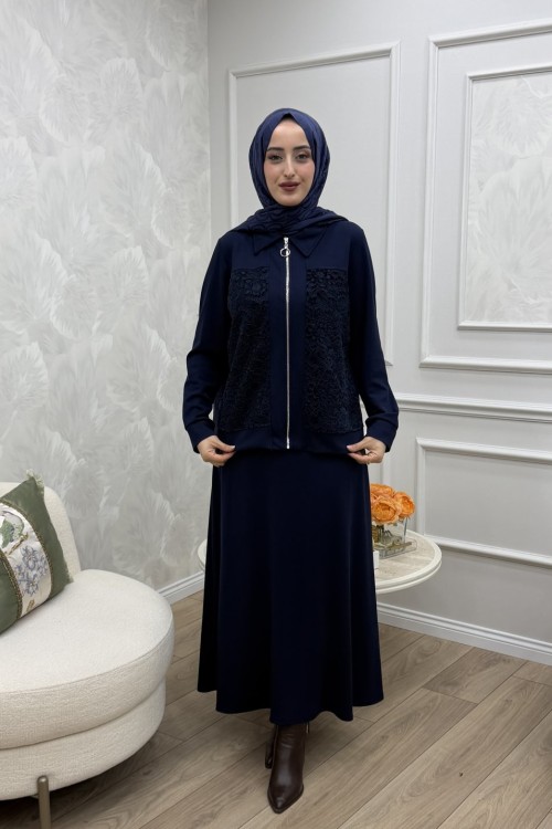 Gülay Etek Takım Lacivert Lacivert