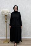 Hülya Etek Takım Siyah Siyah