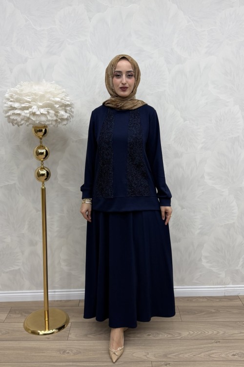 Hülya Etek Takım Lacivert Lacivert