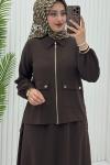 İrem Etek Takım Kahverengi Kahverengi