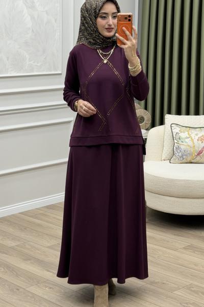 Irmak Etek Takım Mürdüm Mürdüm