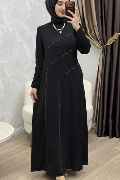 Kristal Abiye Siyah Siyah