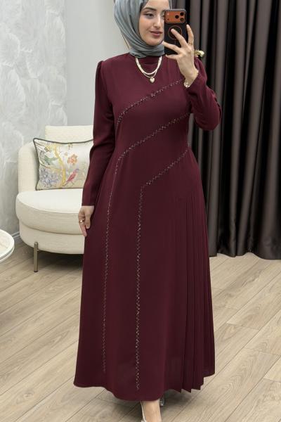 Kristal Abiye Bordo Bordo