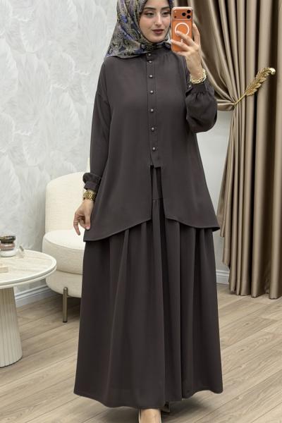 Laçin Etek Takım Vizon Vizon