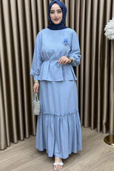 Manolya Etek Takım Bebe Mavisi Bebe Mavisi