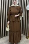 Manolya Etek Takım Kahverengi Kahverengi