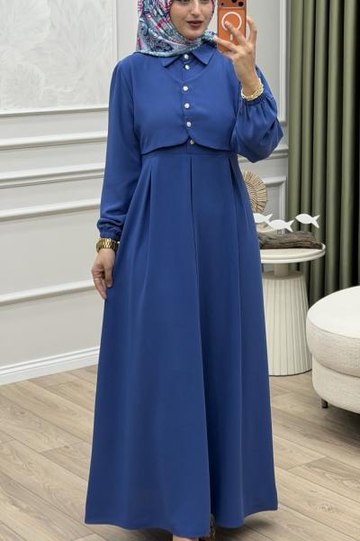 Melda Elbise İndigo indigo mavi