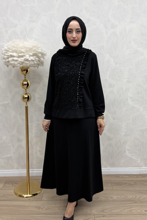 Melda Etek Takım Siyah Siyah