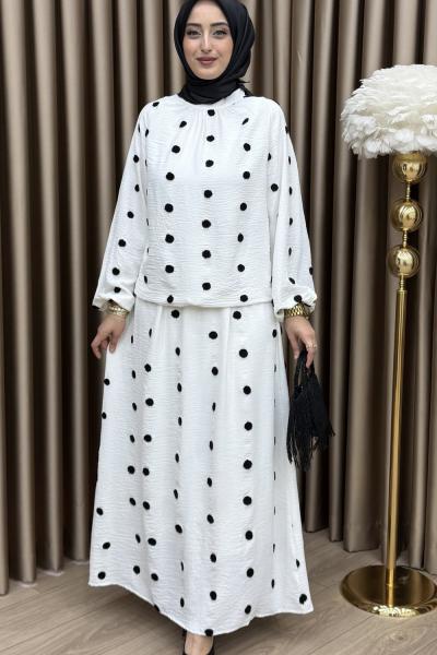 Mila Etek Takım Beyaz Beyaz