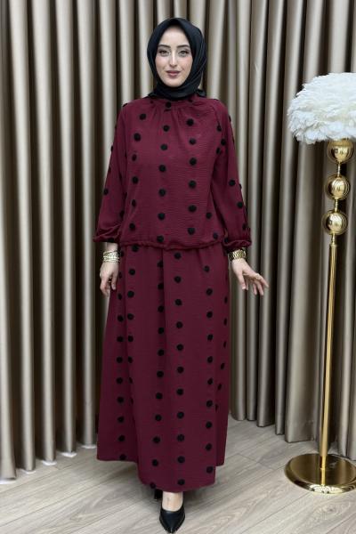 Mila Etek Takım Bordo Bordo