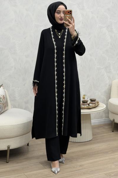 Narin 3 Lü Takım Siyah Siyah