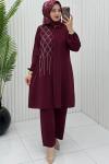 Nazan Takım Bordo Bordo