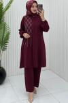 Nazan Takım Bordo Bordo