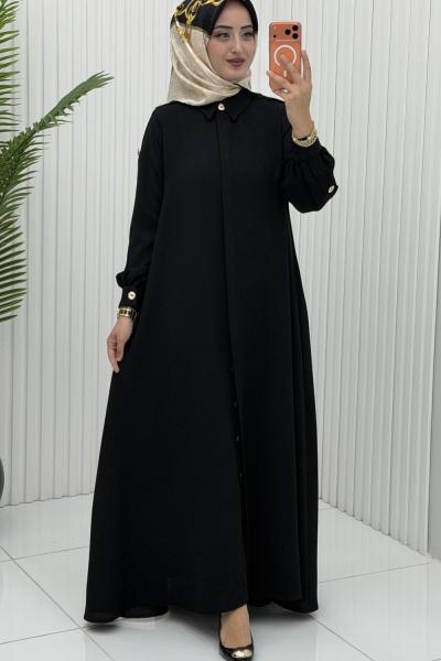 Nazlı Ferace Siyah Siyah