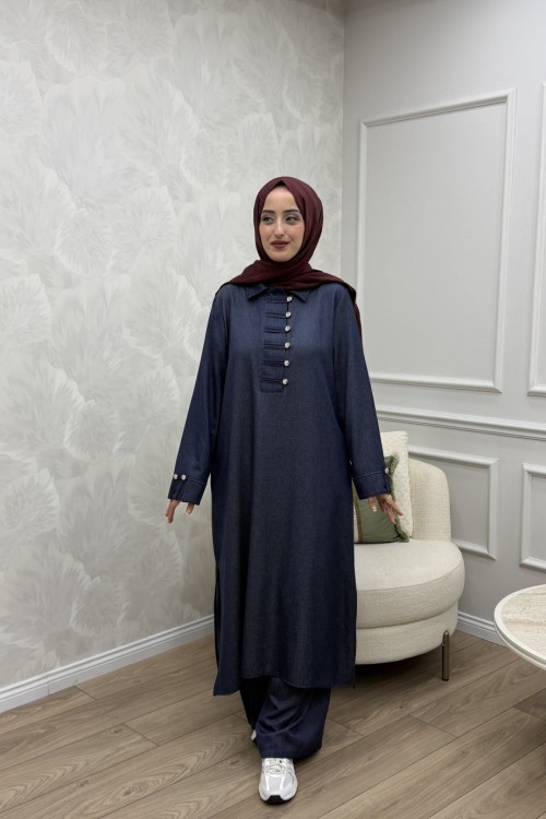 Nazlı Kot Takım Lacivert Lacivert