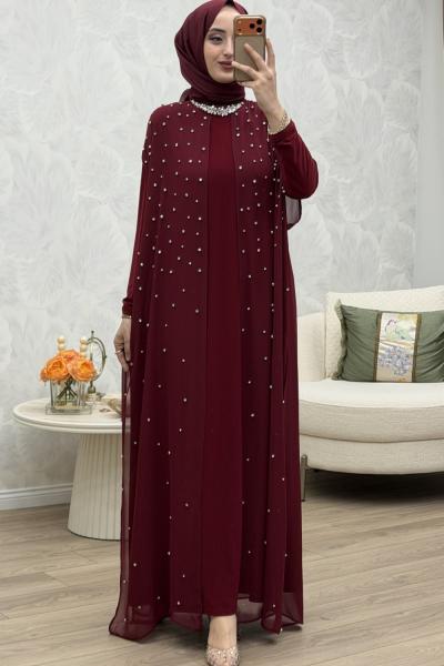 Parıltı Abiye Bordo Bordo