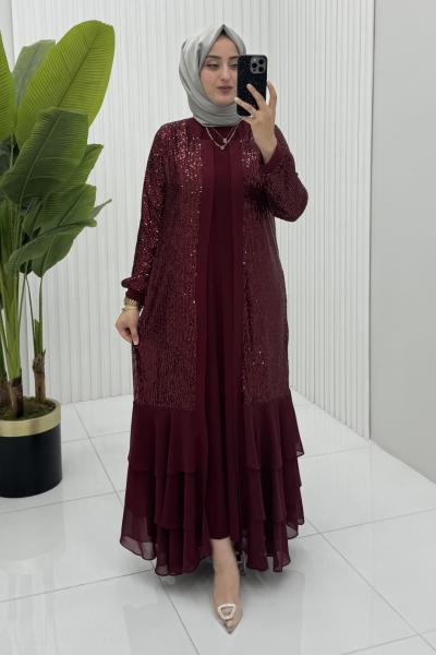 Parla Abiye Bordo Bordo