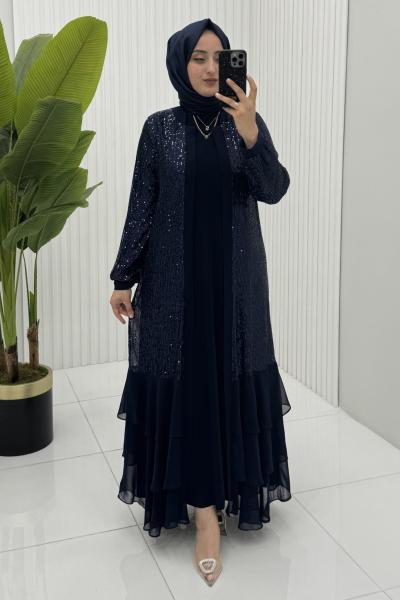 Parla Abiye Lacivert Lacivert