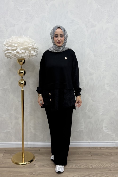 Pelin Takım Siyah Siyah