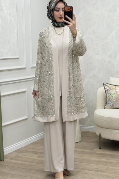 Safir 3 Lü Takım Krem Krem