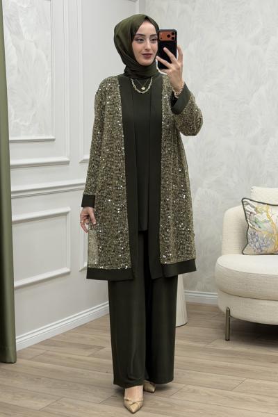 Safir 3 Lü Takım Haki Haki