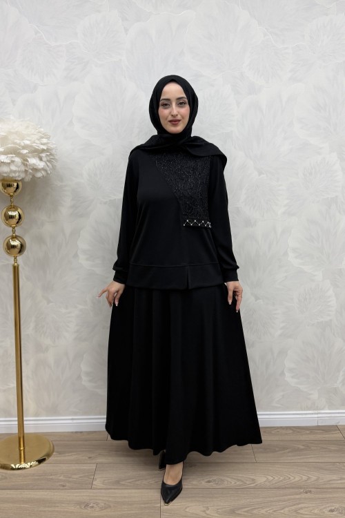 Sevgi Etek Takım Siyah Siyah