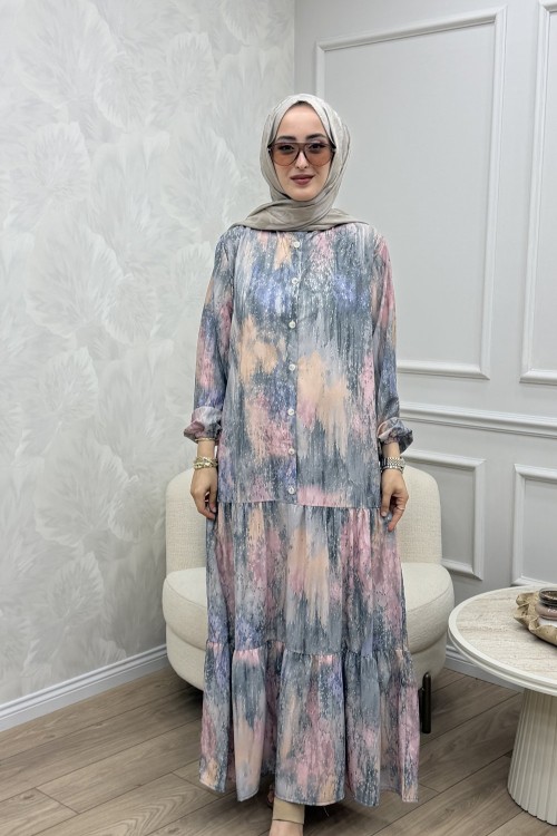 Sümbül Elbise Gri Gri
