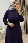 Yüsra Elbise Koyu Mor Koyu Mor