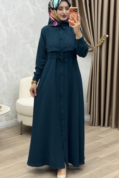 Yüsra Elbise Petrol Mavisi Petrol Mavisi