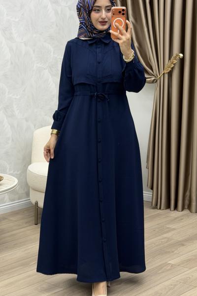 Yüsra Elbise Lacivert Lacivert