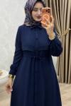Yüsra Elbise Lacivert Lacivert