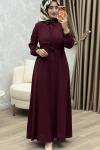 Yüsra Elbise Bordo Bordo