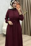 Yüsra Elbise Bordo Bordo