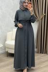 Yüsra Elbise Gri Gri