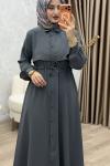 Yüsra Elbise Gri Gri